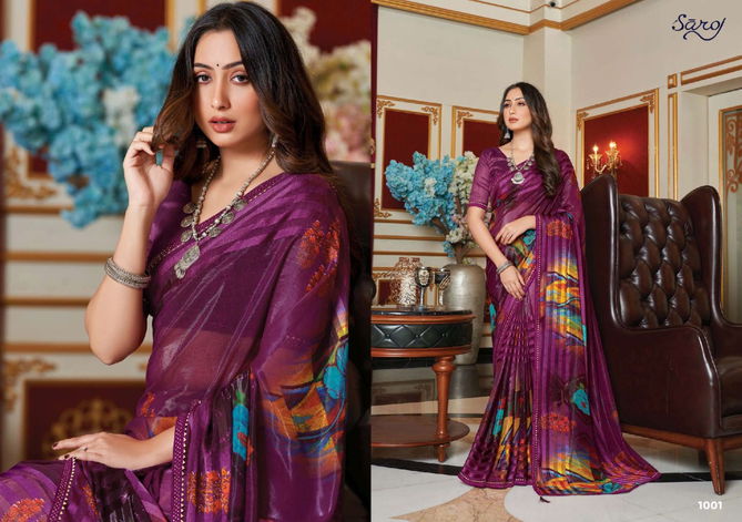 Saroj Dolly Soft Printed Ethnic Wear Satin Latest Designer Saree Collection